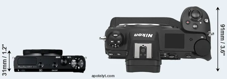 Compare G9X versus Z9 top
