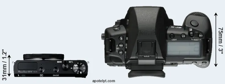 Compare G9X versus E-5 top