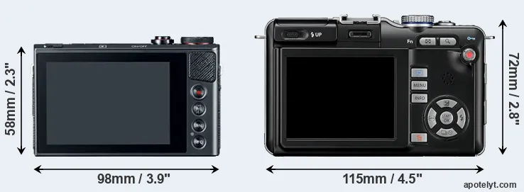Comparison G9X or E-PL1 rear