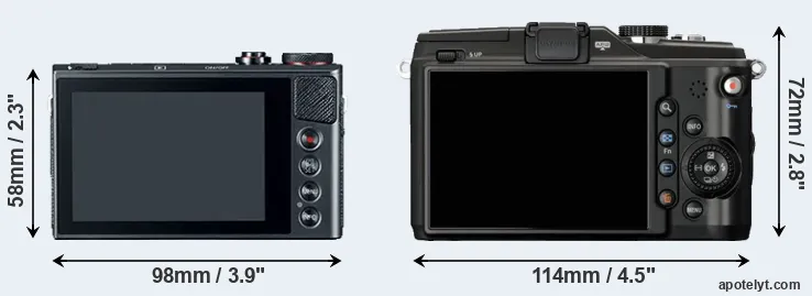 Comparison G9X or E-PL2 rear