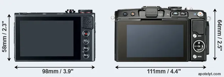 Comparison G9X or E-PL5 rear