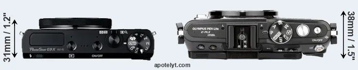 Compare G9X versus E-PL5 top
