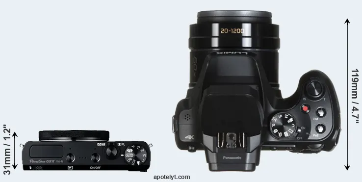 Compare G9X versus FZ82 top