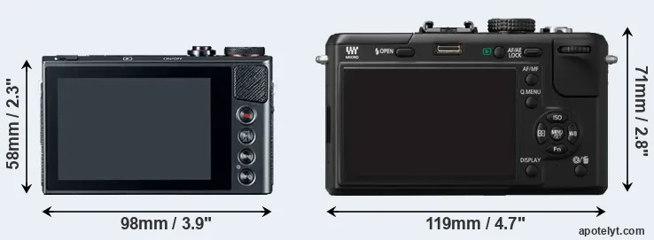 Comparison G9X or GF1 rear