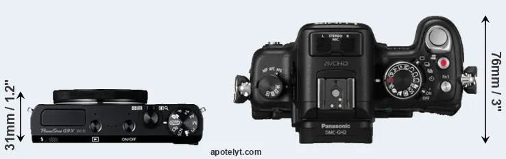 Compare G9X versus GH2 top