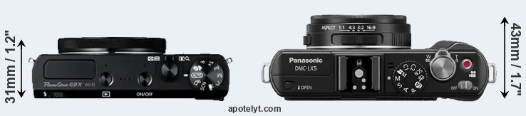 Compare G9X versus LX5 top