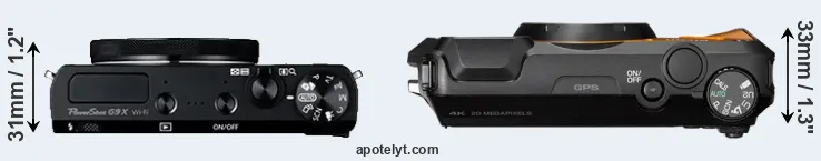 Compare G9X versus WG-6 top