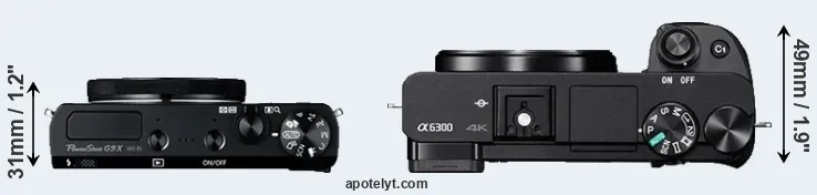 Compare G9X versus A6300 top