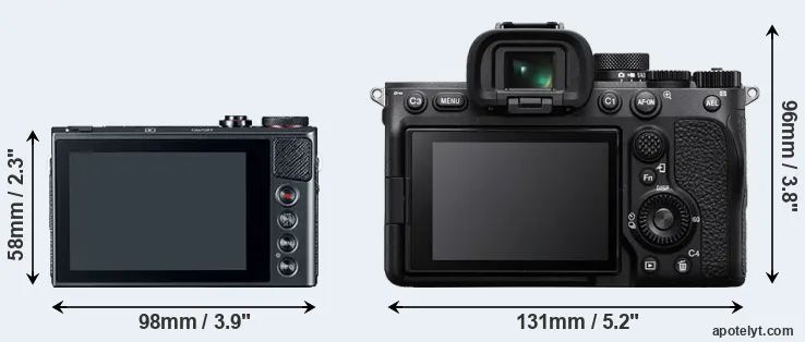 Comparison G9X or A7 IV rear