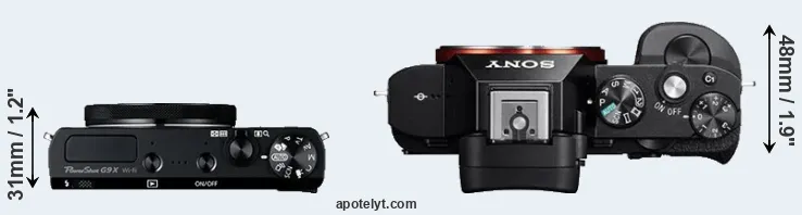 Compare G9X versus A7 top