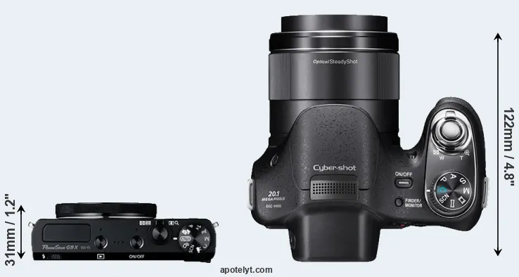 Compare G9X versus H400 top