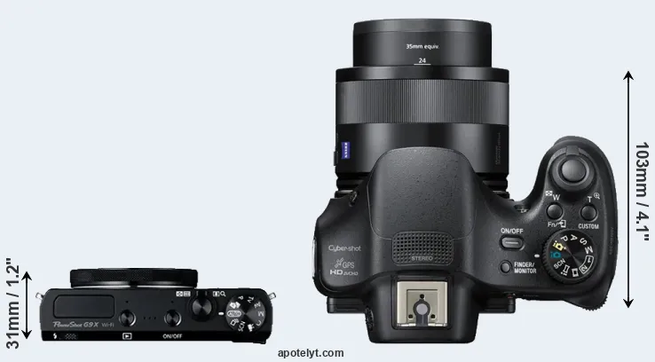 Compare G9X versus HX400V top