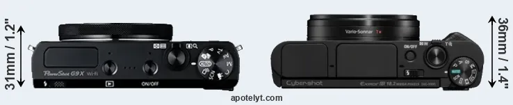 Compare G9X versus HX95 top