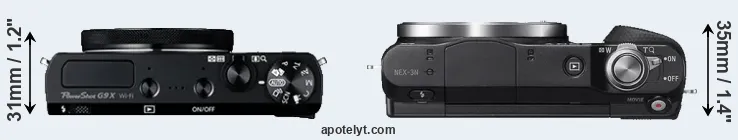 Compare G9X versus NEX-3N top