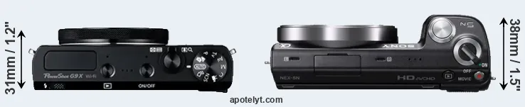 Compare G9X versus NEX-5N top