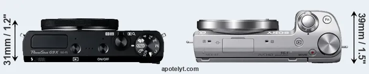 Compare G9X versus NEX-5T top