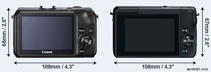 Comparison Canon M or M10 rear