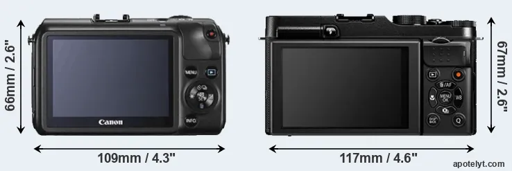 Comparison Canon M or X-A1 rear
