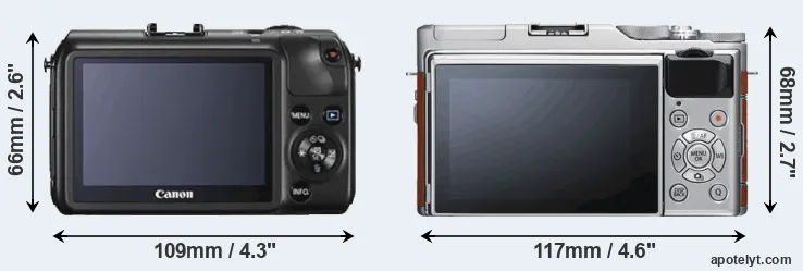 Comparison Canon M or X-A5 rear