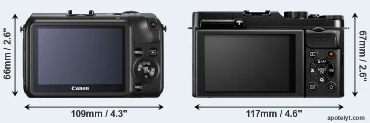 Comparison Canon M or X-M1 rear