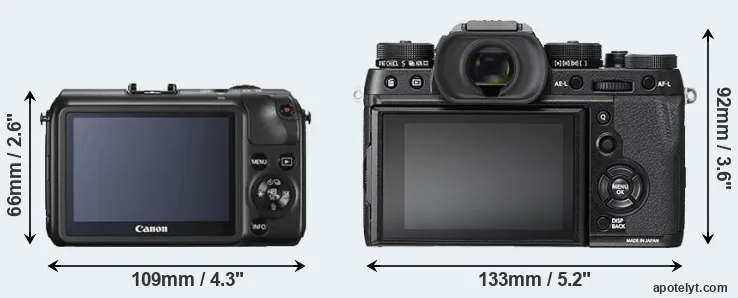 Comparison Canon M or X-T2 rear