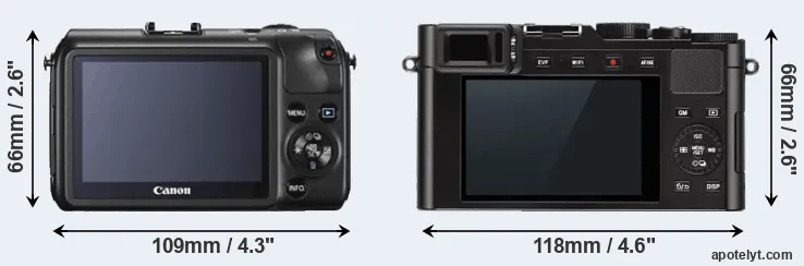 Comparison Canon M or D-LUX Typ 109 rear