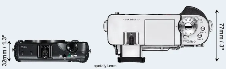 Compare Canon M versus Digilux 3 top