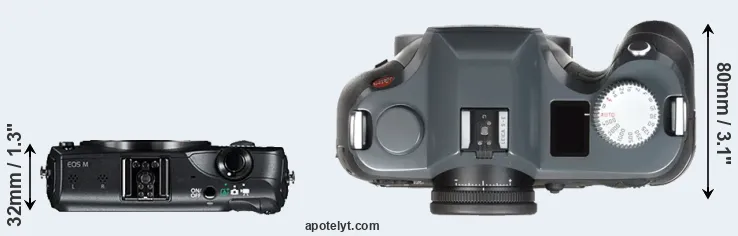 Compare Canon M versus S-E Typ 006 top