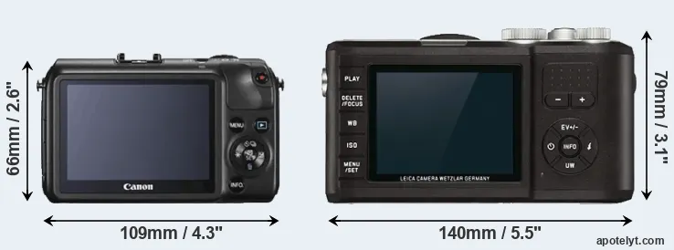 Comparison Canon M or X-U Typ 113 rear