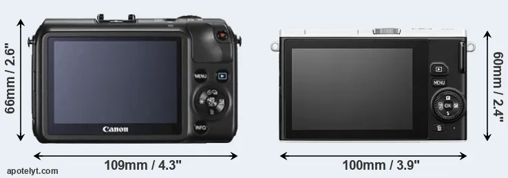 Comparison Canon M or J4 rear
