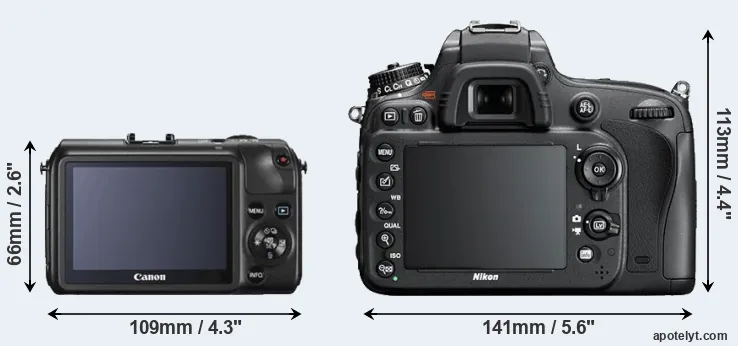 Comparison Canon M or D600 rear