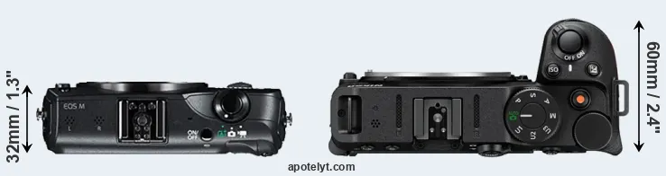 Compare Canon M versus Z30 top