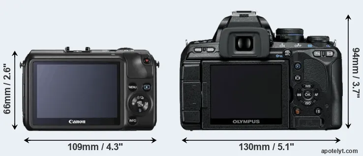 Comparison Canon M or E-600 rear