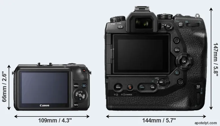Comparison Canon M or E-M1X rear