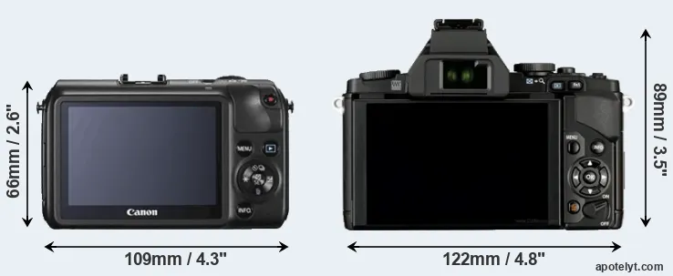 Comparison Canon M or E-M5 rear