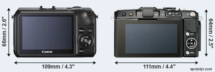 Comparison Canon M or E-PL5 rear
