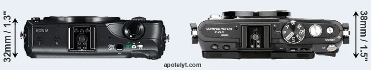 Compare Canon M versus E-PL5 top