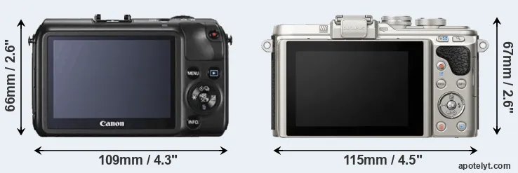 Comparison Canon M or E-PL8 rear