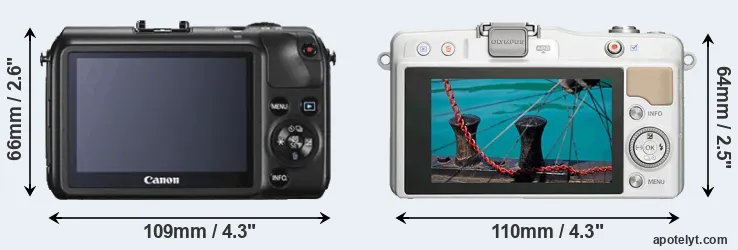Comparison Canon M or E-PM2 rear