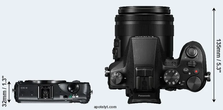 Compare Canon M versus FZ2000 top