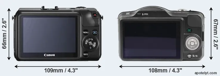 Comparison Canon M or GF3 rear