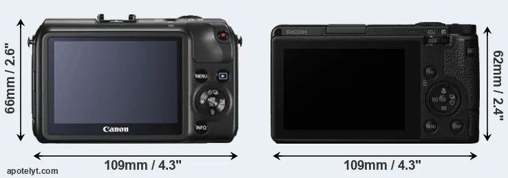 Comparison Canon M or GR III rear