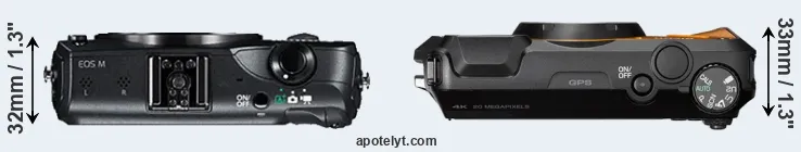 Compare Canon M versus WG-6 top