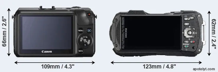 Comparison Canon M or WG-60 rear