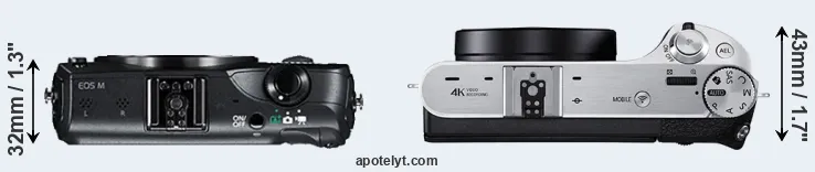Compare Canon M versus NX500 top