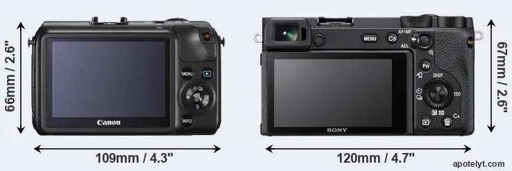 Comparison Canon M or A6600 rear