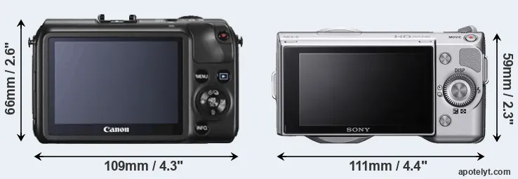 Comparison Canon M or NEX-5 rear