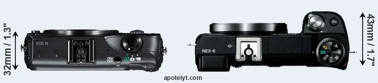 Compare Canon M versus NEX-6 top