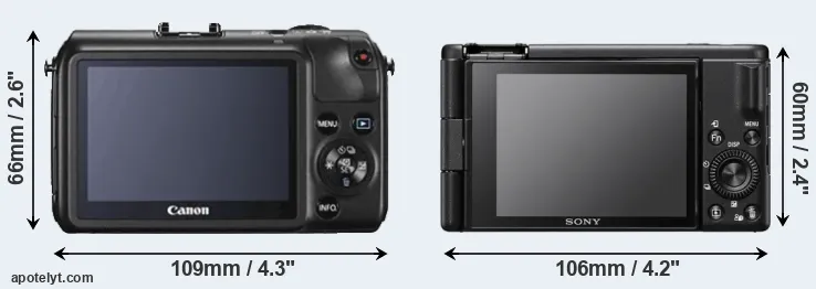 Comparison Canon M or ZV-1F rear