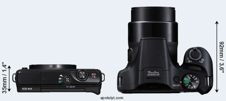 Compare M10 versus SX530 top